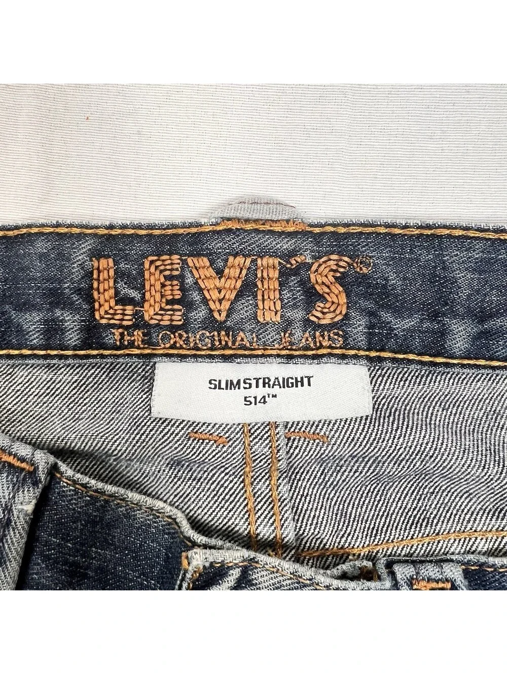 Levi's 514 Denim Slim Straight Men's Distressed Jeans 31 X 32